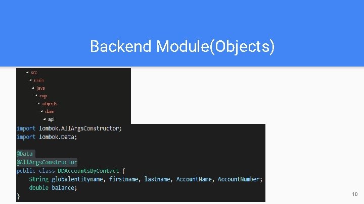 Backend Module(Objects) 10 