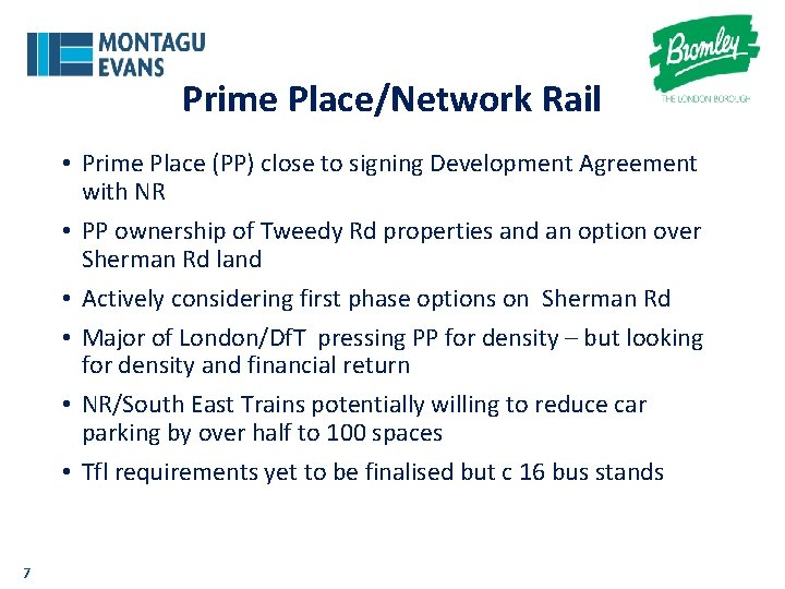 Prime Place/Network Rail • Prime Place (PP) close to signing Development Agreement with NR
