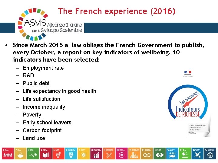 The French experience (2016) • Since March 2015 a law obliges the French Government