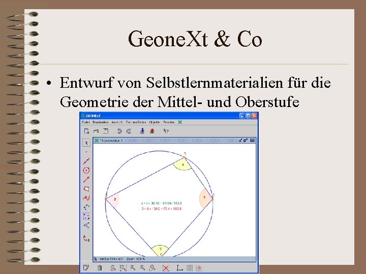 Geone. Xt & Co • Entwurf von Selbstlernmaterialien für die Geometrie der Mittel- und