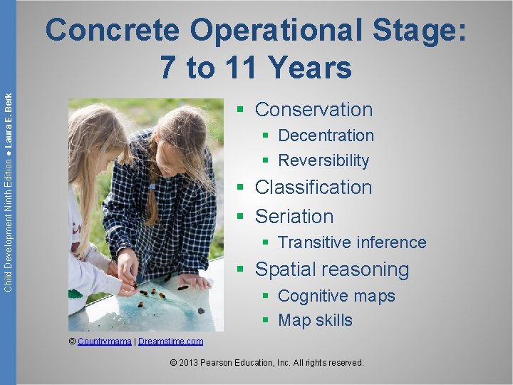 Child Development Ninth Edition ● Laura E. Berk Concrete Operational Stage: 7 to 11