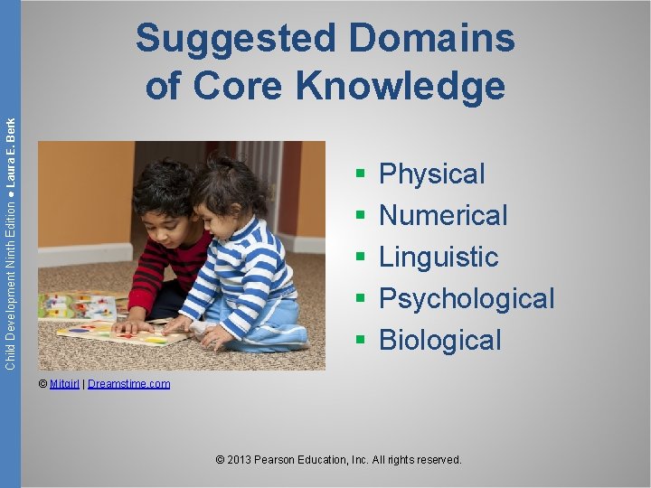 Child Development Ninth Edition ● Laura E. Berk Suggested Domains of Core Knowledge §