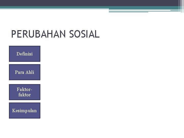 PERUBAHAN SOSIAL Definisi Para Ahli Faktorfaktor Kesimpulan 