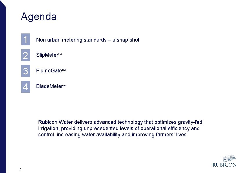 Agenda 1 Non urban metering standards – a snap shot 2 Slip. Meter™ 3