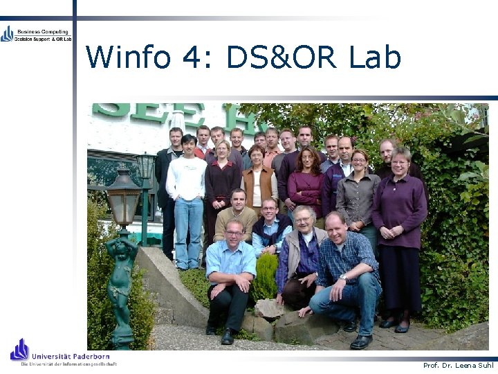 Winfo 4: DS&OR Lab Prof. Dr. Leena Suhl 