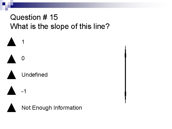 Question # 15 What is the slope of this line? n 1 n 0