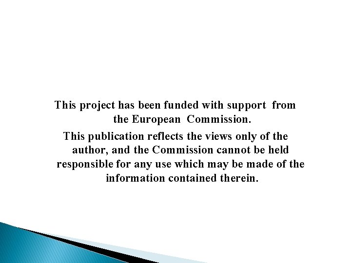 This project has been funded with support from the European Commission. This publication reflects