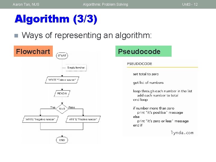 Aaron Tan, NUS Algorithmic Problem Solving Unit 3 - 12 Algorithm (3/3) n Ways
