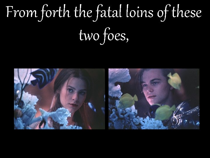 From forth the fatal loins of these two foes, 