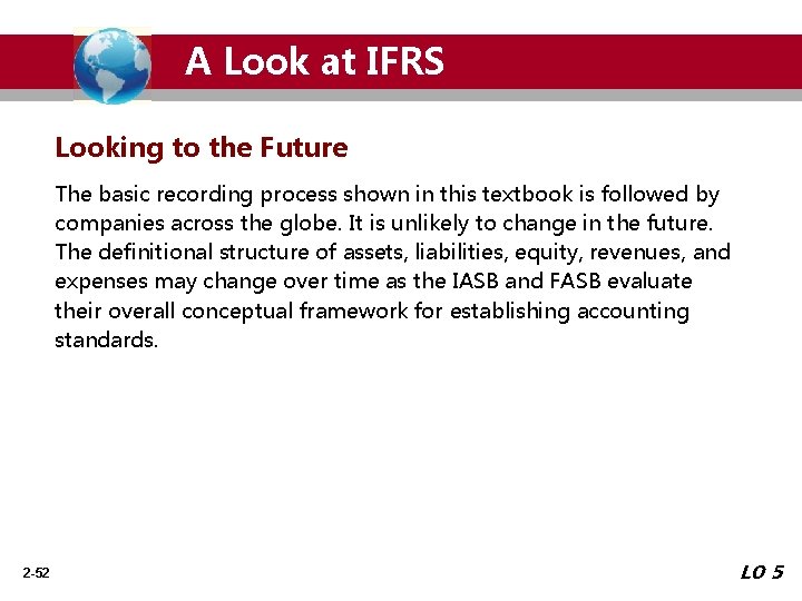 A Look at IFRS Looking to the Future The basic recording process shown in