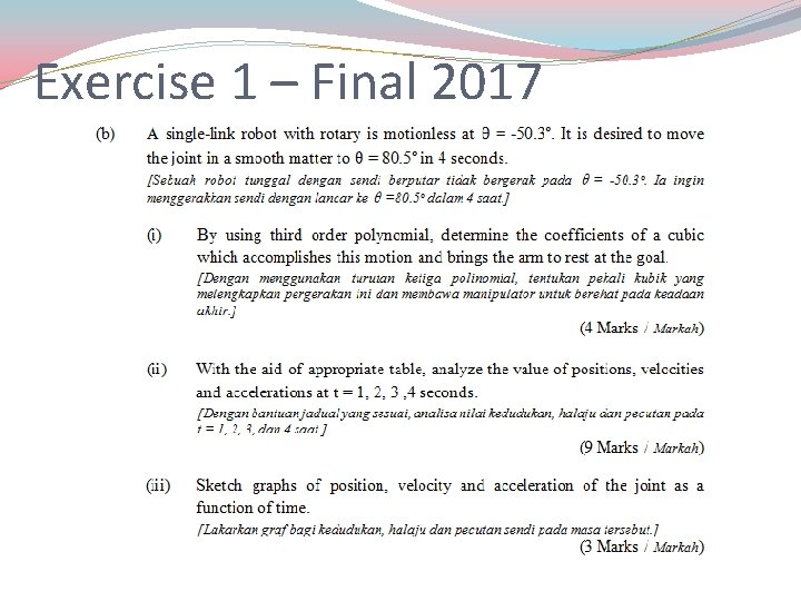 Exercise 1 – Final 2017 