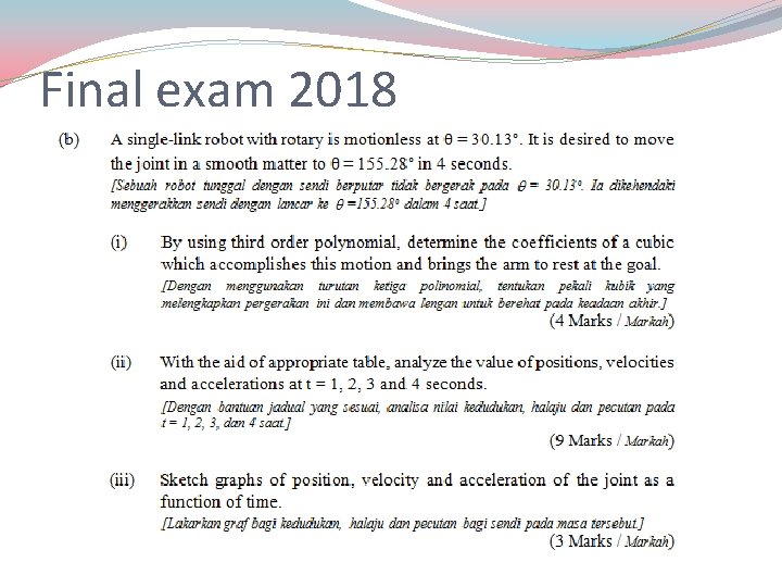 Final exam 2018 