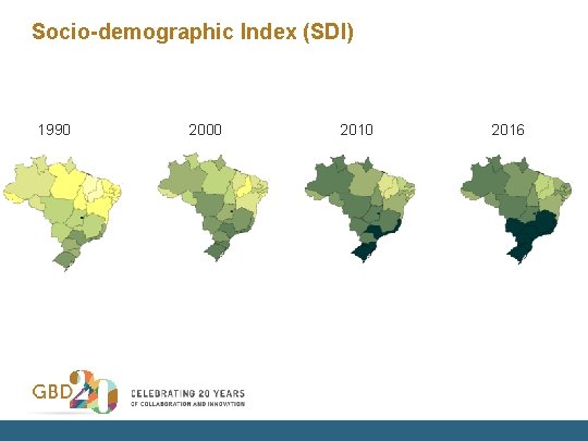 Socio-demographic Index (SDI) 1990 2000 2016 15 