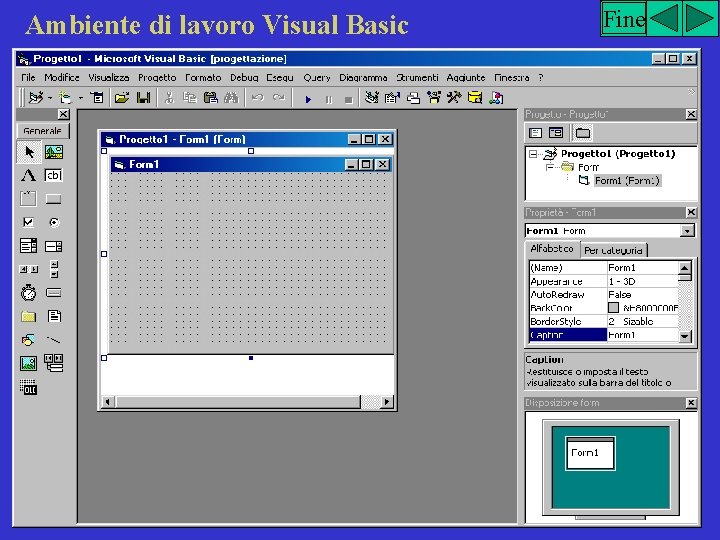 Ambiente di lavoro Visual Basic Fine 