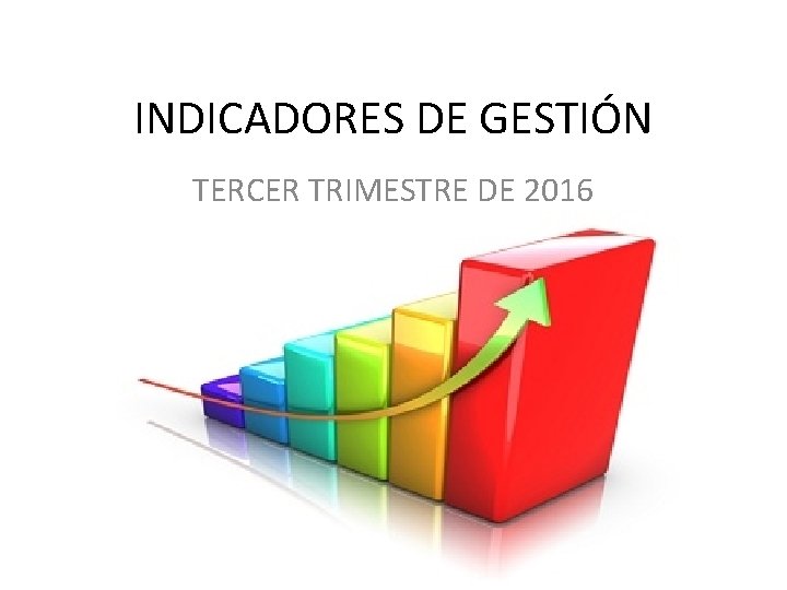 INDICADORES DE GESTIÓN TERCER TRIMESTRE DE 2016 