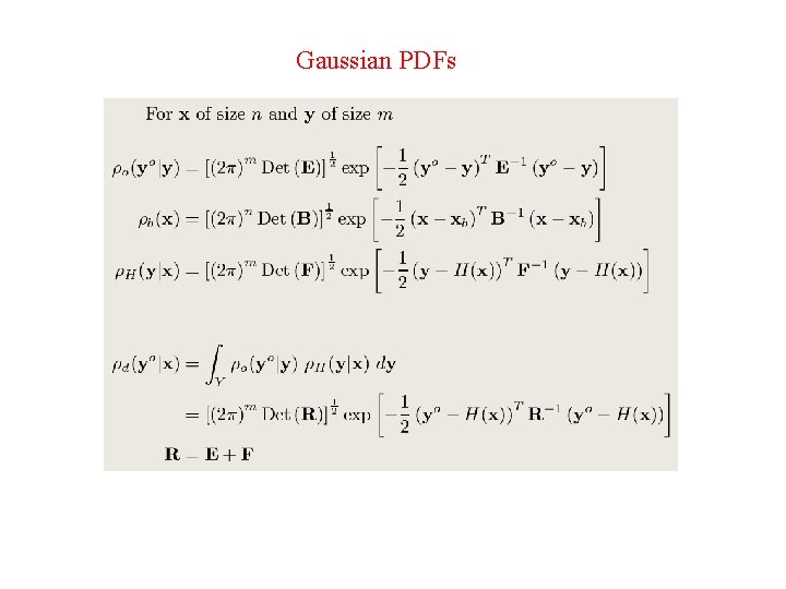 Gaussian PDFs 