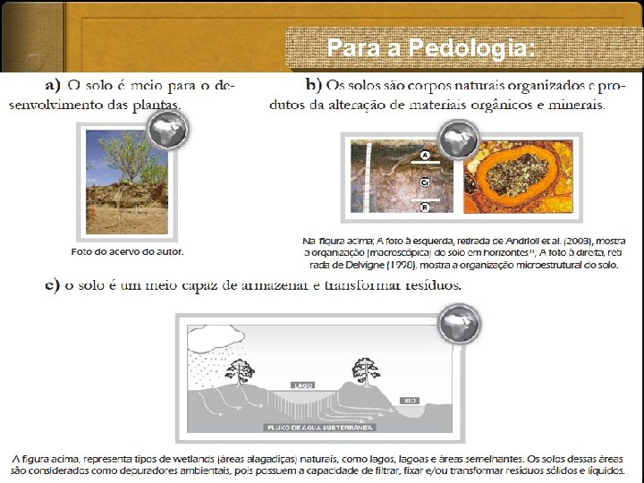 Para a Pedologia: 