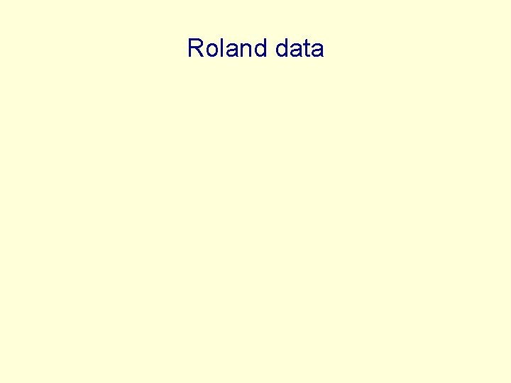 Roland data 