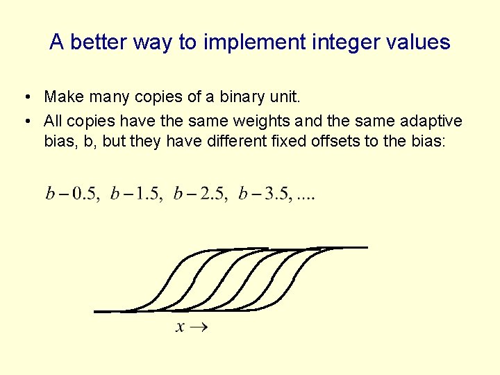 A better way to implement integer values • Make many copies of a binary