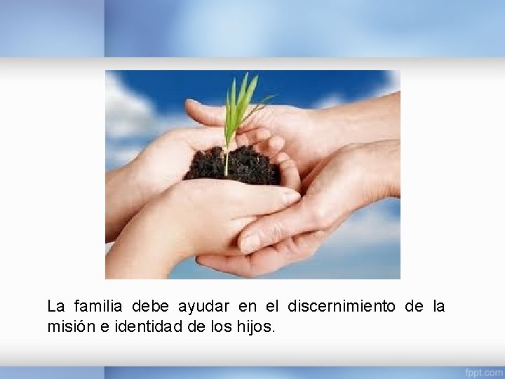 La familia debe ayudar en el discernimiento de la misión e identidad de los