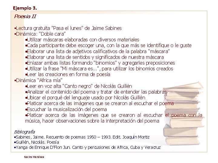 Ejemplo 3. Poesía II • Lectura gratuita “Pasa el lunes” de Jaime Sabines •