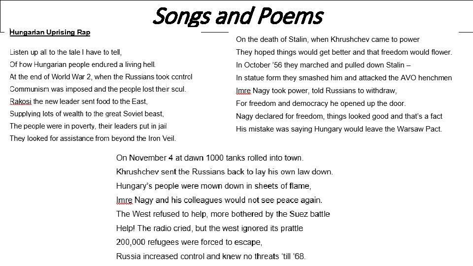 Songs and Poems 