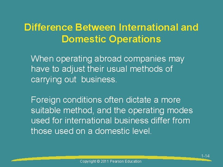 Difference Between International and Domestic Operations When operating abroad companies may have to adjust