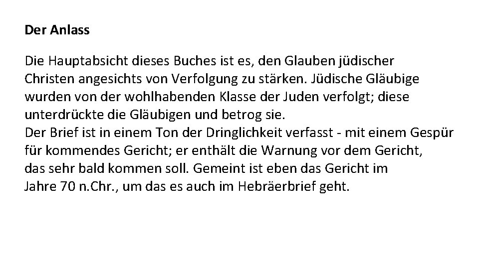 Der Anlass Die Hauptabsicht dieses Buches ist es, den Glauben jüdischer Christen angesichts von
