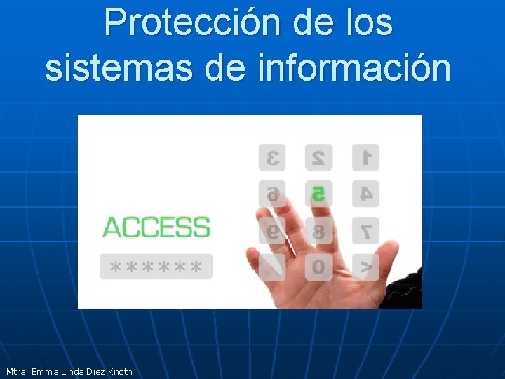 Protección de los sistemas de información Mtra. Emma Linda Diez Knoth 