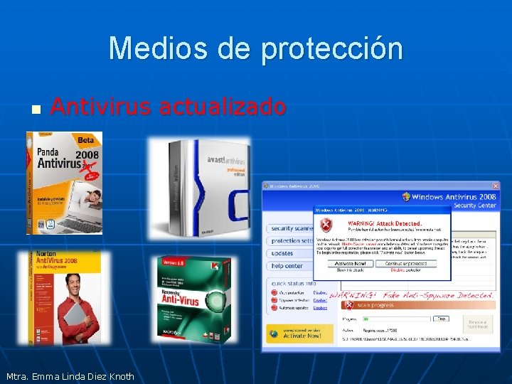 Medios de protección n Antivirus actualizado Mtra. Emma Linda Diez Knoth 