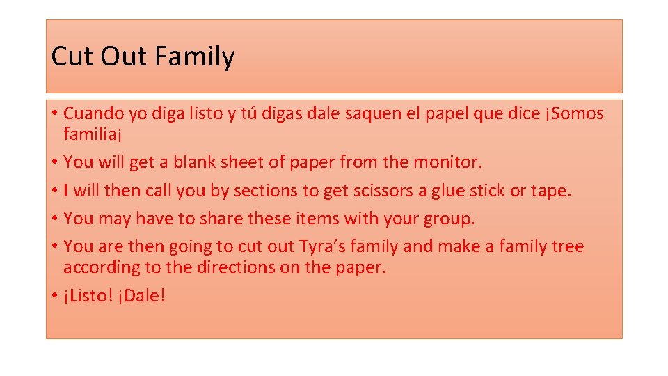 Cut Out Family • Cuando yo diga listo y tú digas dale saquen el