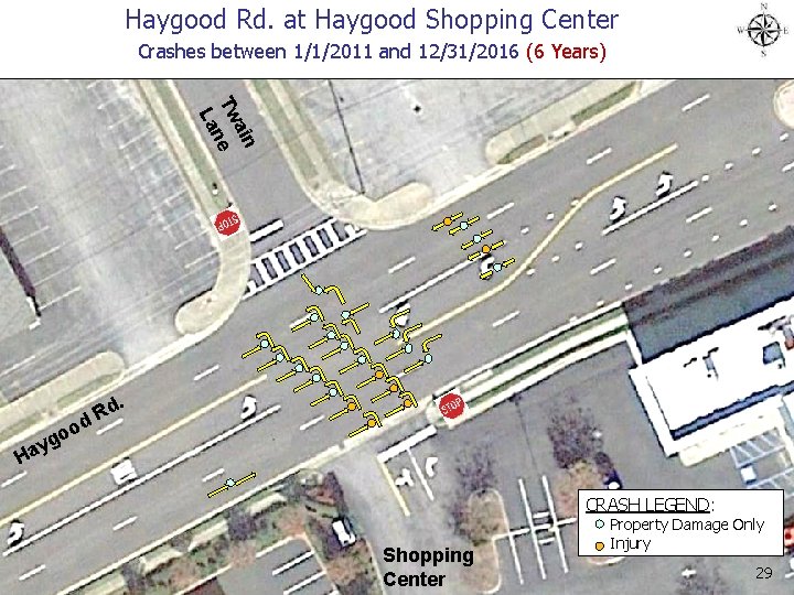 Haygood Rd. at Haygood Shopping Center Crashes between 1/1/2011 and 12/31/2016 (6 Years) ain