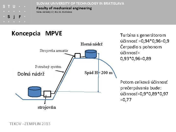 SLOVAK UNIVERSITY OF TECHNOLOGY IN BRATISLAVA Faculty of mechanical engineering Nám. slobody 17, 812