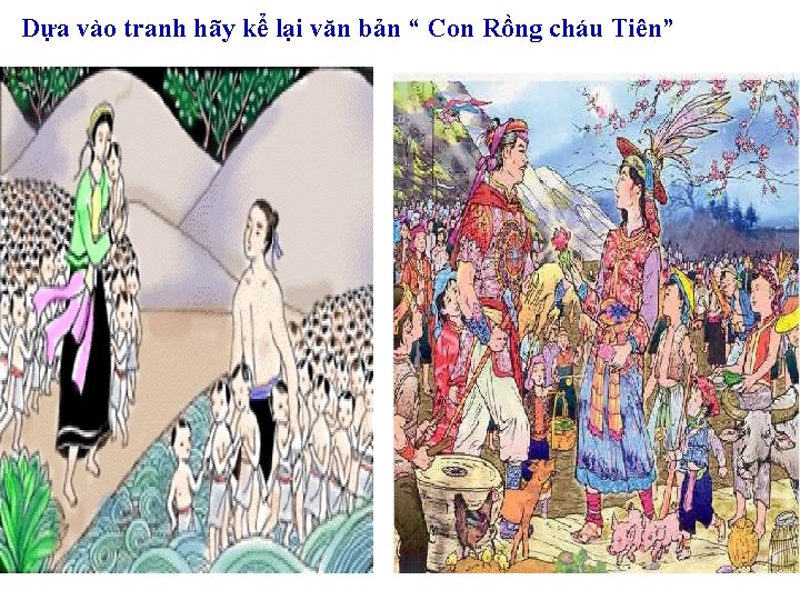 Dựa vào tranh hãy kể lại văn bản “ Con Rồng cháu Tiên” 