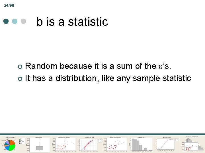 24/96 b is a statistic Random because it is a sum of the ’s.