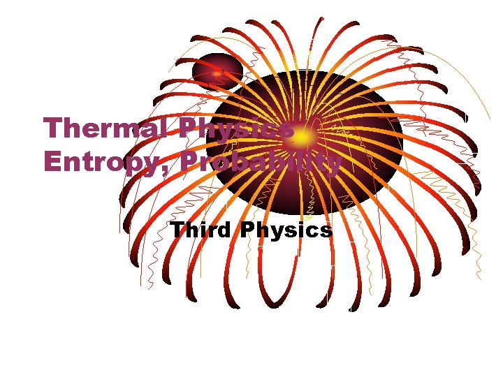 Thermal Physics Entropy, Probability Third Physics 