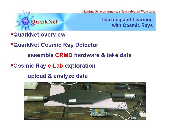 Teaching and Learning with Cosmic Rays • Quark. Net overview • Quark. Net Cosmic