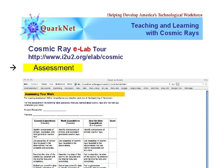 Teaching and Learning with Cosmic Rays Cosmic Ray e-Lab Tour http: //www. i 2