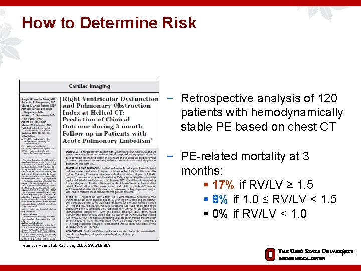 How to Determine Risk − Retrospective analysis of 120 patients with hemodynamically stable PE