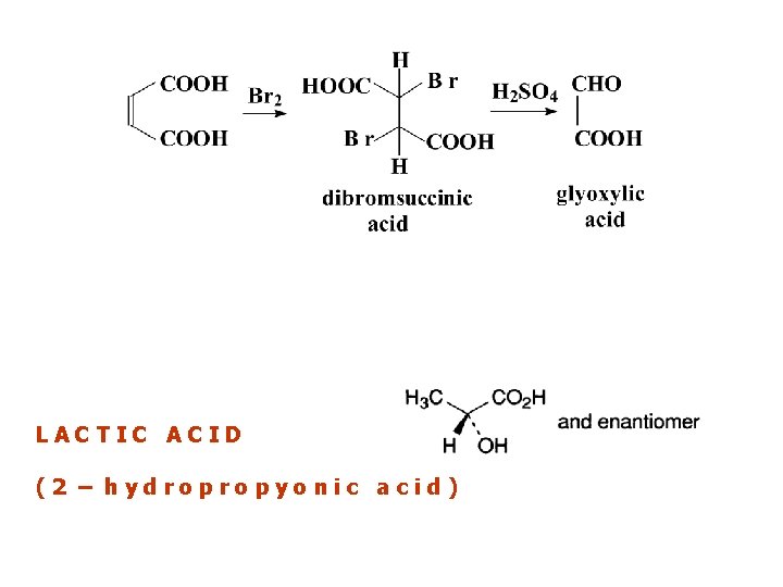 LACTIC ACID (2 – hydropropyonic acid) 
