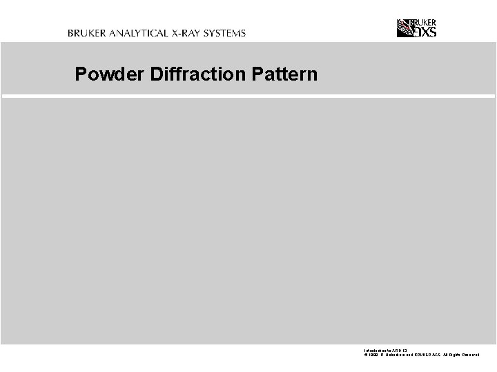 Powder Diffraction Pattern Introduction-to-XRD. 13 © 1999 R. Haberkorn and BRUKER AXS All Rights