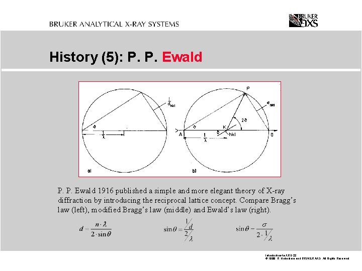 History (5): P. P. Ewald 1916 published a simple and more elegant theory of