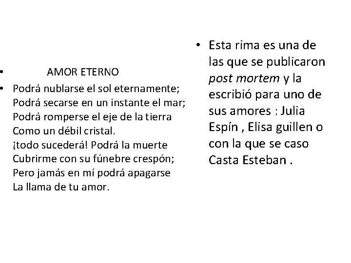  • Esta rima es una de las que se publicaron • AMOR ETERNO