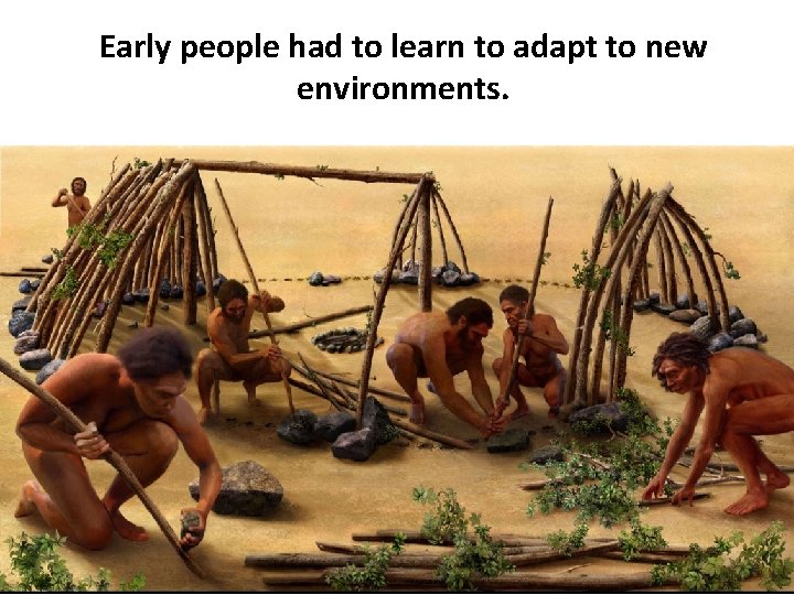 Early people had to learn to adapt to new environments. 