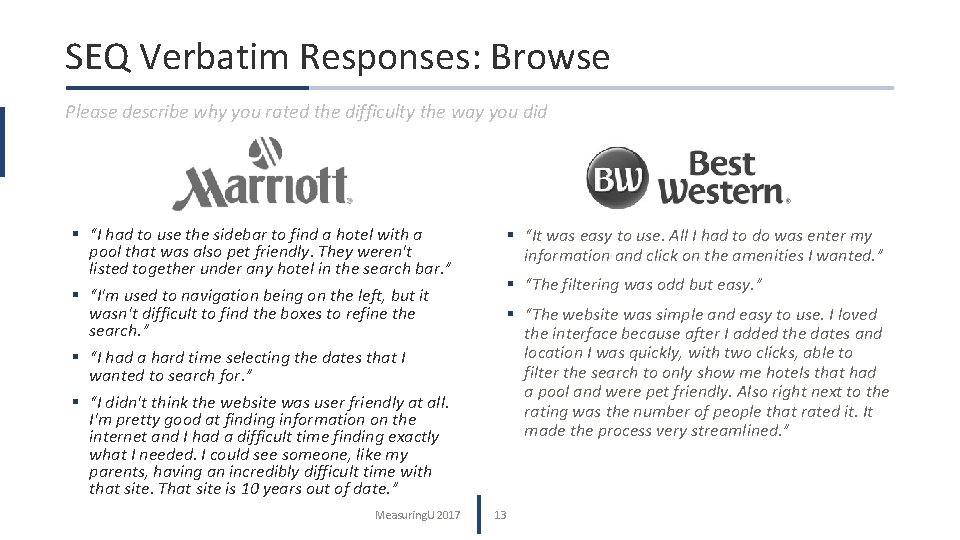 SEQ Verbatim Responses: Browse Please describe why you rated the difficulty the way you