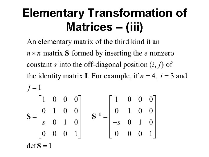 Elementary Transformation of Matrices – (iii) 