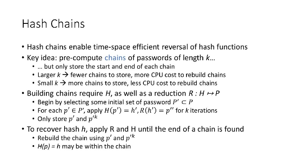 Hash Chains • 