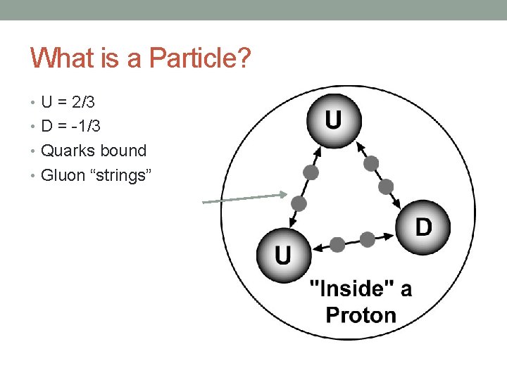 What is a Particle? • U = 2/3 • D = -1/3 • Quarks