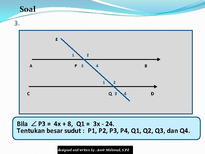 Soal 3. g 1 A 2 P 3 4 B 1 C 2 Q