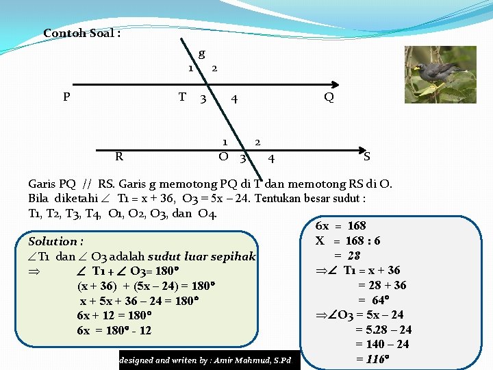 Contoh Soal : 1 P T R g 2 3 4 1 O Q